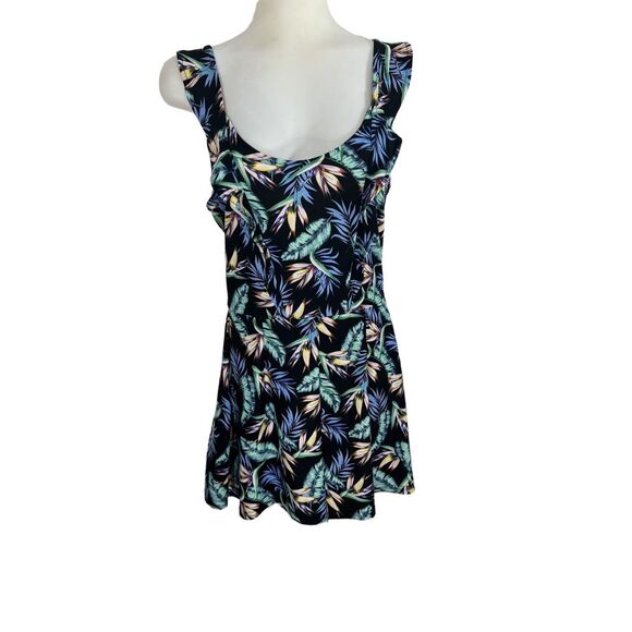 H & M Romper One Piece Tropical Floral Print Shorts Size S Sleeveless Jumpsuit - Picture 1 of 14